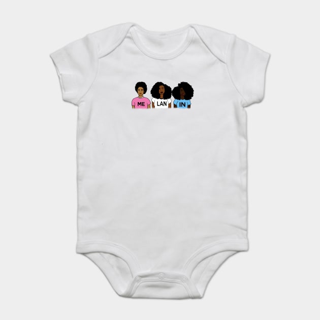 Melanin Poppin Afro African girls Baby Bodysuit by logiamerch